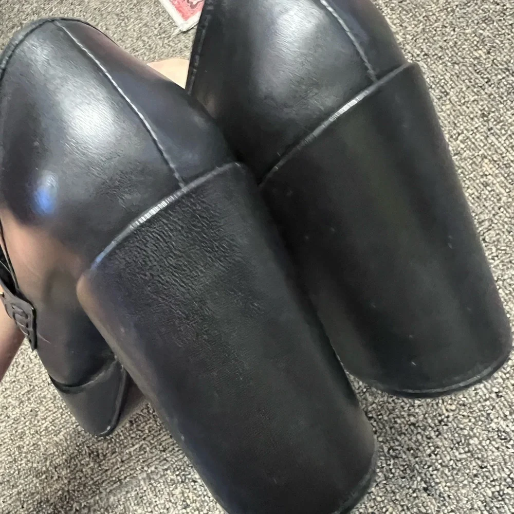 Anthropologie BiBi Lou Black and Gold Platform Snaffle Loafers, EUC Sz 8.5 (39) - Picture 7 of 8